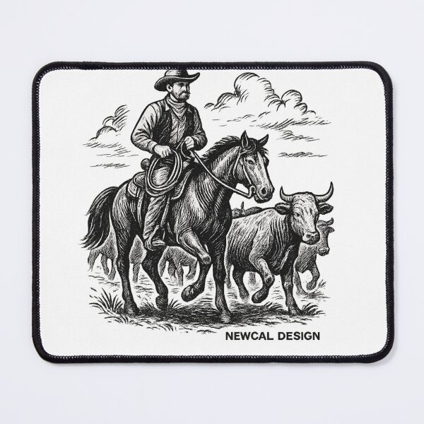 Item preview, Cowboy Noir & Blanc – Black & White Cowboy by Newcal Design designed and sold by Newcal design.