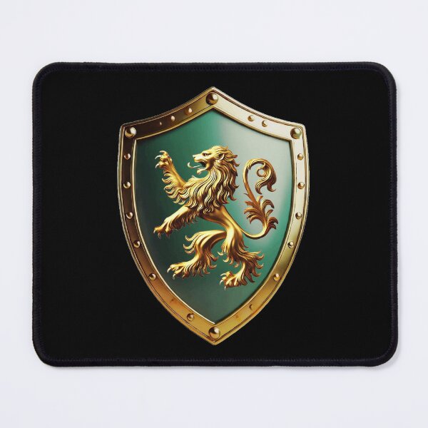 Item preview, Morgan Shield Majestic Golden Lion on Emerald Green Armor designed and sold by Highlandkings.