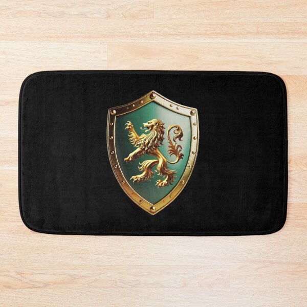 Item preview, Morgan Shield Majestic Golden Lion on Emerald Green Armor designed and sold by Highlandkings.