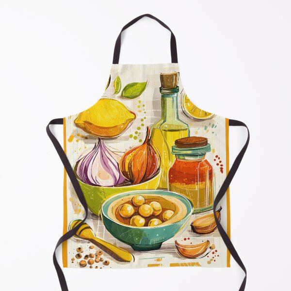 Item preview, Hummus Recipe Art- A Colorful Culinary Explosion of Fresh Ingredients: Chickpeas, Zesty Lemon, Garlic, Tahini, and Rich Olive Oil designed and sold by OlfactoART Studio.