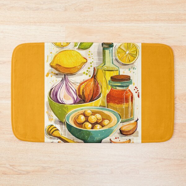 Item preview, Hummus Recipe Art- A Colorful Culinary Explosion of Fresh Ingredients: Chickpeas, Zesty Lemon, Garlic, Tahini, and Rich Olive Oil designed and sold by OlfactoART Studio.