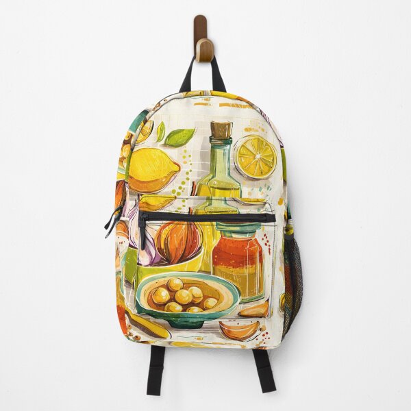 Item preview, Hummus Recipe Art- A Colorful Culinary Explosion of Fresh Ingredients: Chickpeas, Zesty Lemon, Garlic, Tahini, and Rich Olive Oil designed and sold by OlfactoART Studio.