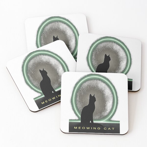 Item preview, Cat Silhouette Meowing black cat designed and sold by JanChryzostom.