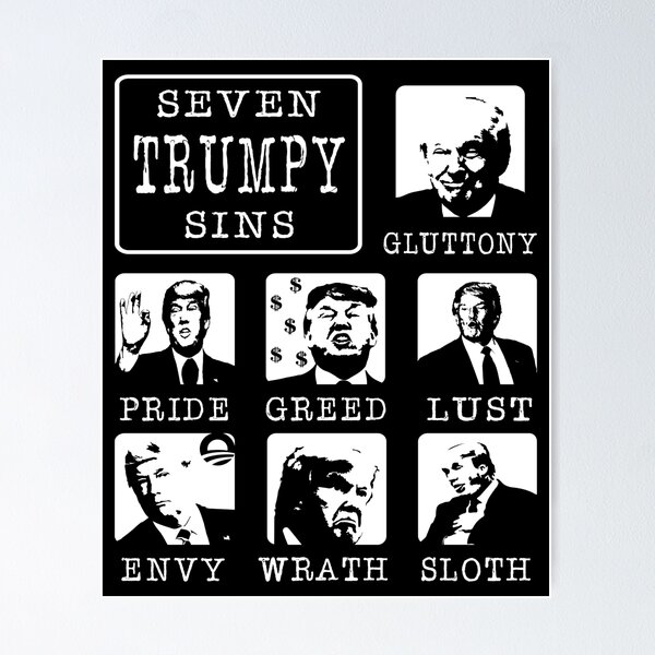 Item preview, Seven Trumpy Sins Anti-Trump Stickers designed and sold by EthosWear.
