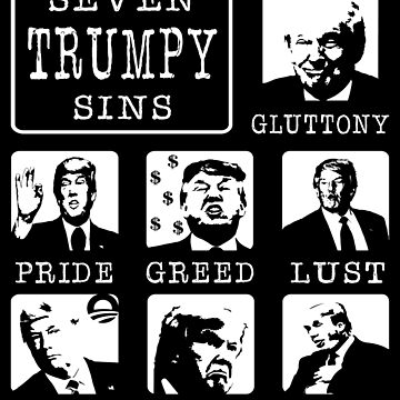 Artwork thumbnail, Seven Trumpy Sins Anti-Trump Stickers by EthosWear