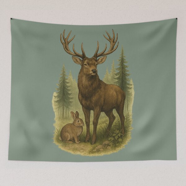 Item preview, Forest Guardian – Woodland Duo Realistic Art designed and sold by ForestPainter.