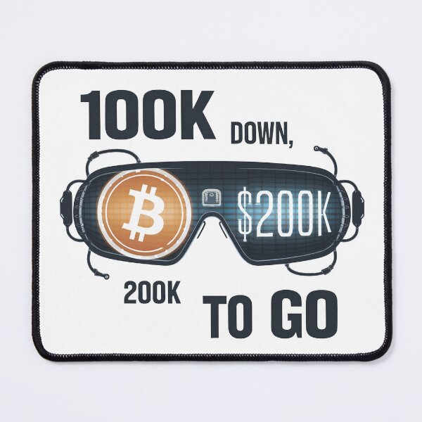 Item preview, Bitcoin to the moon, 100k done, next stop 200k, bitcoin crypto designed and sold by NoetherSym.