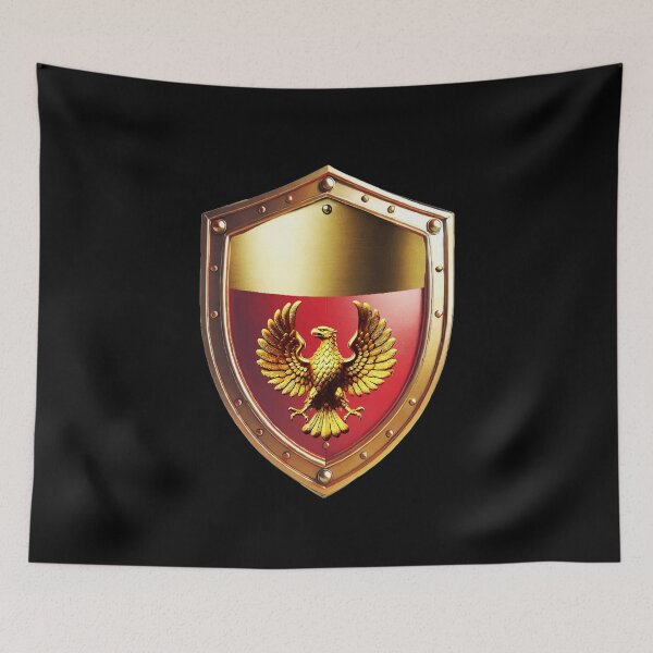 Item preview, Harrison Shield Majestic Golden Eagle on Red and Gold Armor designed and sold by Highlandkings.