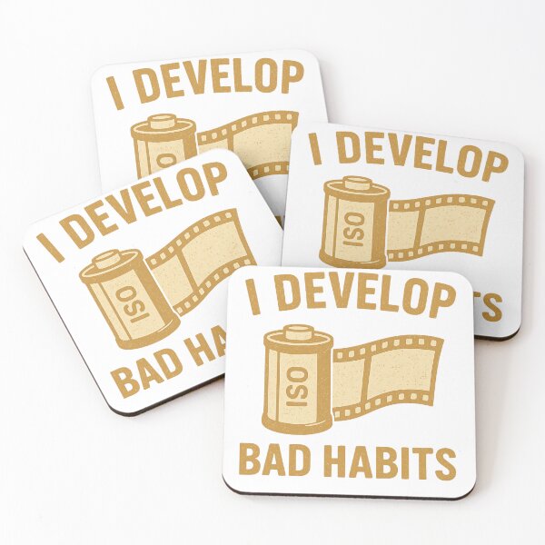 Item preview, I Develop Bad Habits – Film Photography Joke T-Shirt designed and sold by MAF_Merch.