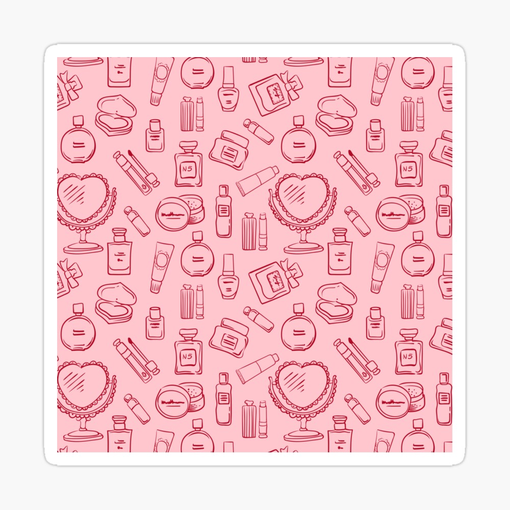 Cute coquette makeup pattern Zipper Pouch