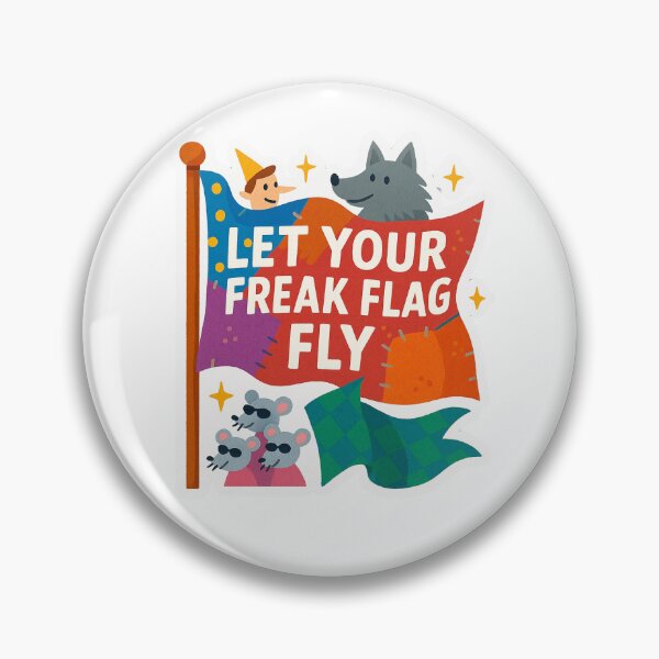 Item preview, Let Your Freak Flag Fly Sticker designed and sold by Drama&Doodles.