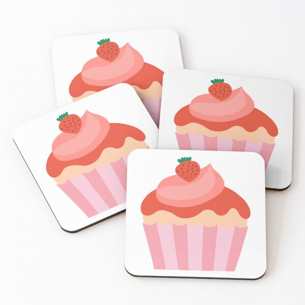 Item preview, Kawaii Strawberry Cupcake – Cute Dessert with Strawberry Topper designed and sold by Blueprint&co.