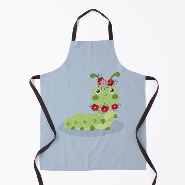 Item preview, Flat Design Illustration with Green Worm and Wearing Flowers Decoration designed and sold by AlginaPugachova.
