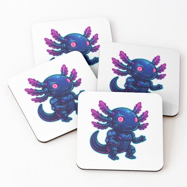 Item preview, Cyber Axolotl Robot Cute Sci-Fi Creature designed and sold by RetroPop23.
