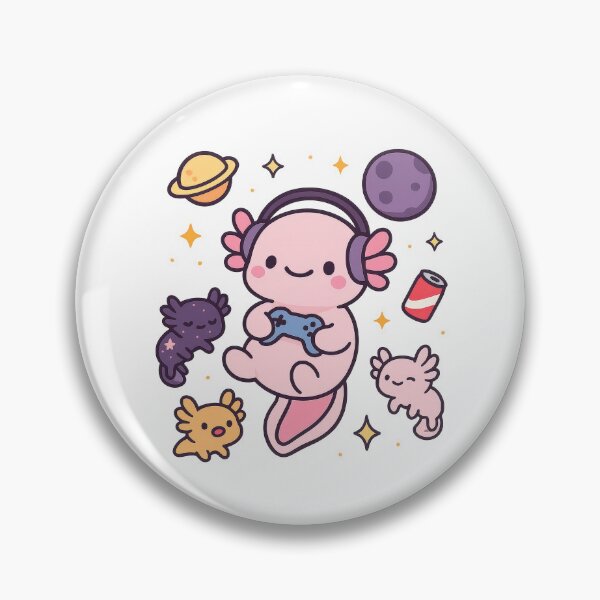 Artikelvorschau, Kawaii Gamer Axolotl im Weltraum mit Freunden entworfen und verkauft von RetroPop23.