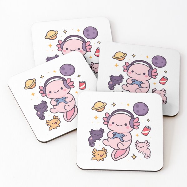 Item preview, Kawaii Gamer Axolotl in Space With Friends designed and sold by RetroPop23.