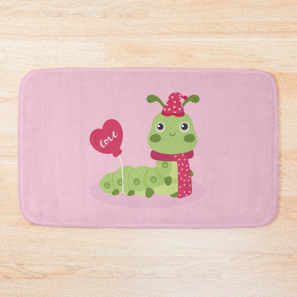 Item preview,  Flat Design Illustration with Green Worm and Wearing Hat, Scarf, Balloon designed and sold by AlginaPugachova.