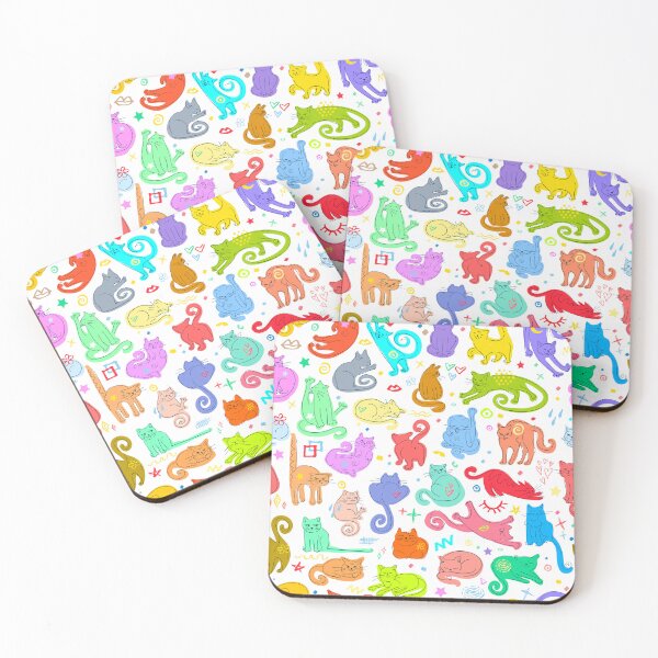 Item preview, Seamless Pattern with Colorful Funny Cats designed and sold by Bearlala.