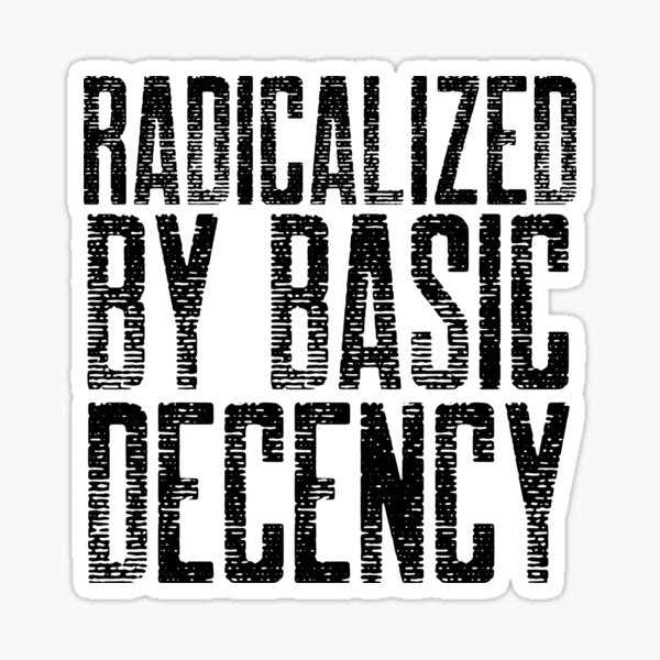 Vista previa del artículo con la obra «Cita radicalizada de la decencia básica en negro», diseñado y vendido por Sartoris Art.