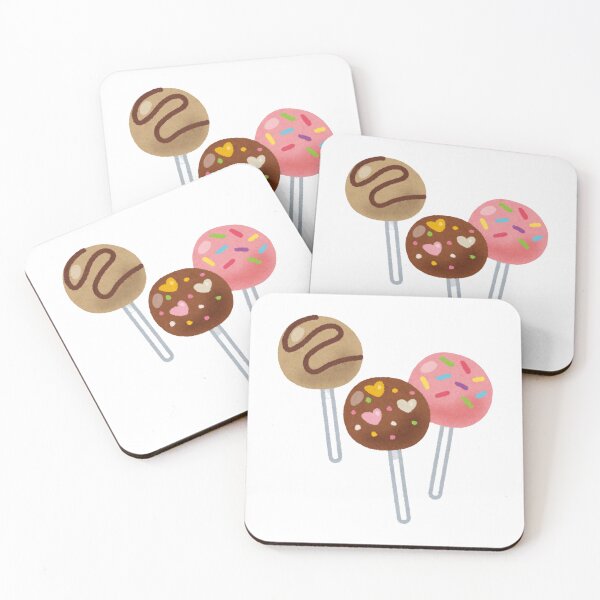 Item preview, Cute Kawaii Cake Pops – Pink, Chocolate & Coffee Trio designed and sold by Blueprint&co.