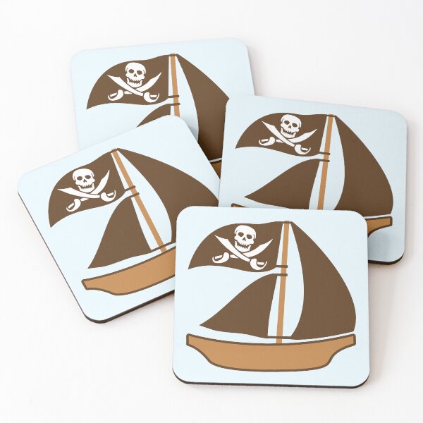 Item preview, Painted Pirate Ship Kids Motif Drawing Cool Funny designed and sold by shirt-o-mat.