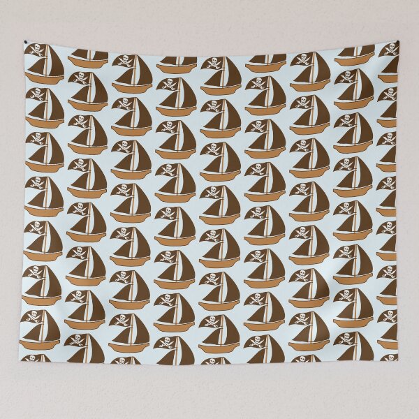 Item preview, Painted Pirate Ship Kids Motif Drawing Cool Funny designed and sold by shirt-o-mat.