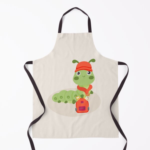 Item preview, Flat Design Study To Time Illustration with Green Worm and Wearing Hat, Scarf, Bag designed and sold by AlginaPugachova.