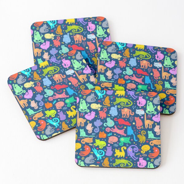 Item preview, Seamless Pattern with Colorful Funny Cats designed and sold by Bearlala.