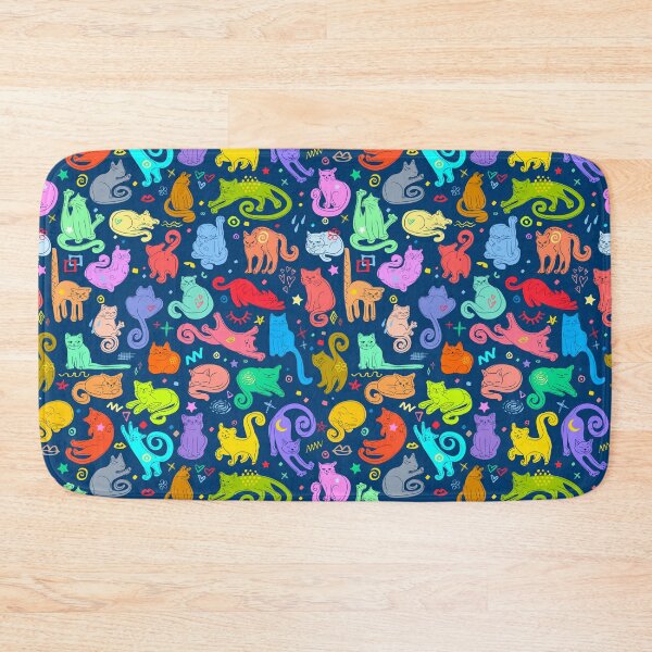Item preview, Seamless Pattern with Colorful Funny Cats designed and sold by Bearlala.