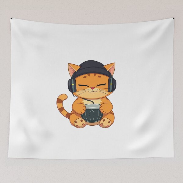 Item preview, Groovy Drum Cat designed and sold by DaniArtDesign81.
