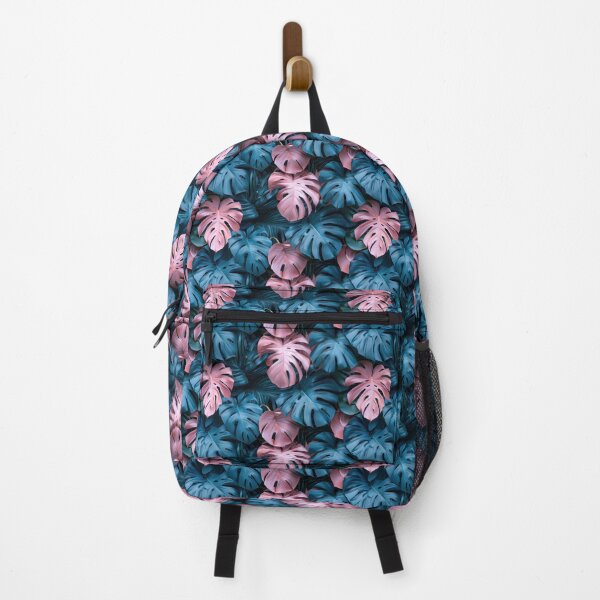 Item preview, Pink and Blue Monstera Leaves designed and sold by NTGUILTY.