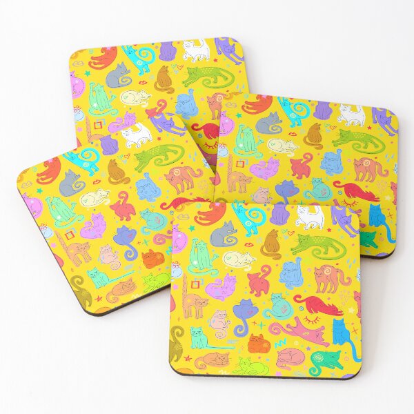 Item preview, Seamless Pattern with Colorful Funny Cats designed and sold by Bearlala.