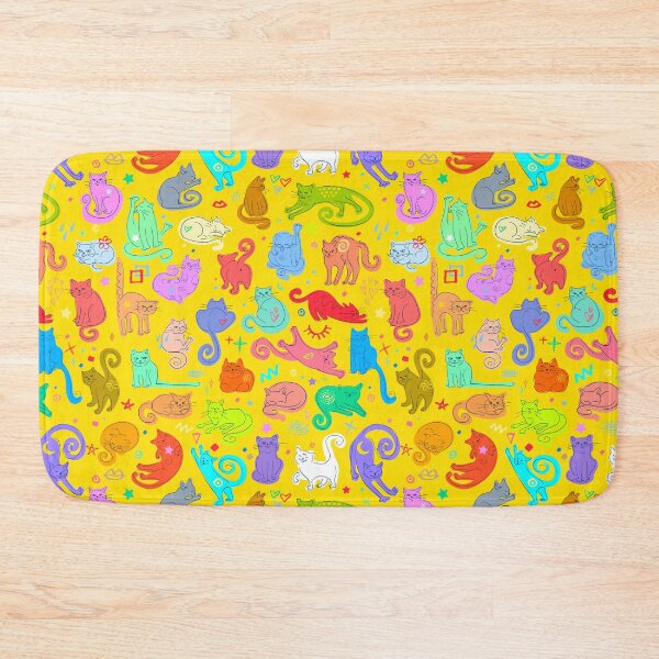 Item preview, Seamless Pattern with Colorful Funny Cats designed and sold by Bearlala.