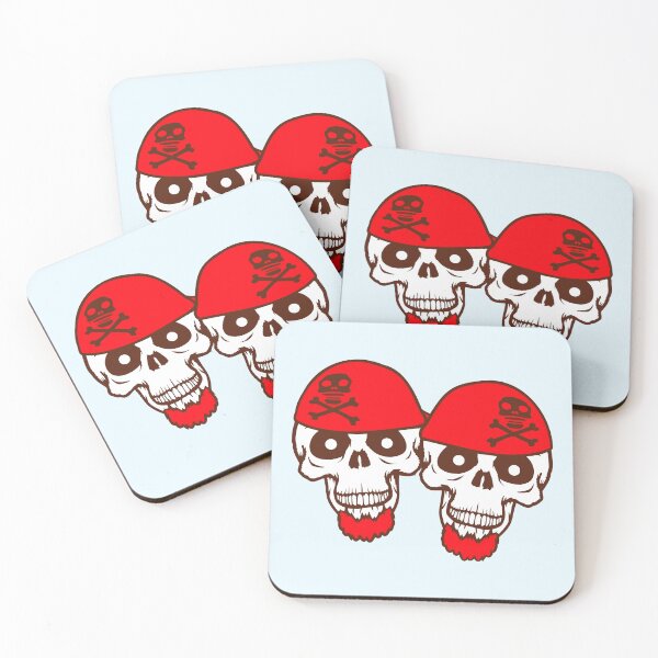 Item preview, 2 Pirate Skull Skeleton Halloween Two Friends Team designed and sold by shirt-o-mat.