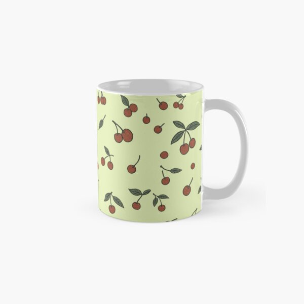 Item preview,  Cherry berry retro pattern mint background designed and sold by HandmadeMood.