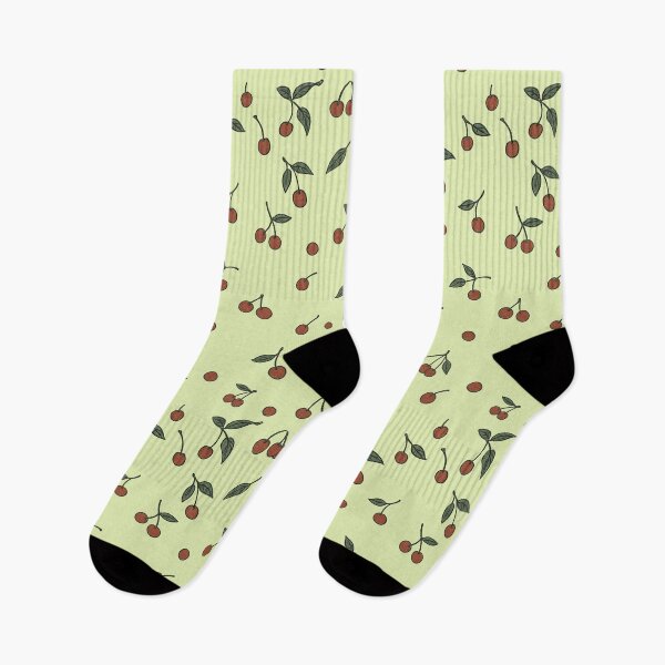 Item preview,  Cherry berry retro pattern mint background designed and sold by HandmadeMood.