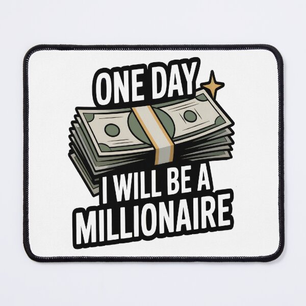 Item preview, "One Day I Will Be a Millionaire – Motivational Cash Design" designed and sold by stylishsketcher.