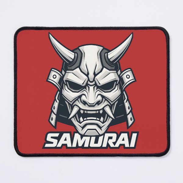 Item preview, Futuristic Samurai Mask Vector – White Oni Demon Head – Bold Graphic Design designed and sold by WAUZ.