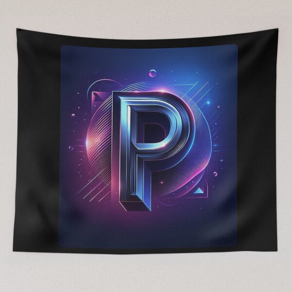 Item preview, Modern 2000s Style Letter P Design – Trendy AI Art Monogram for Names, Fashion, and Personalized Gifts designed and sold by knalpot-design.