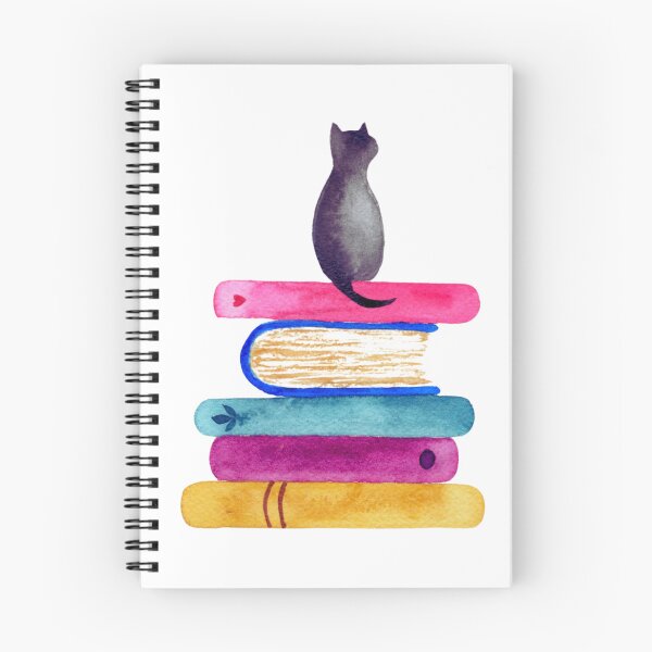 Item preview, Book Stack with Cat designed and sold by KindHeArtArt.