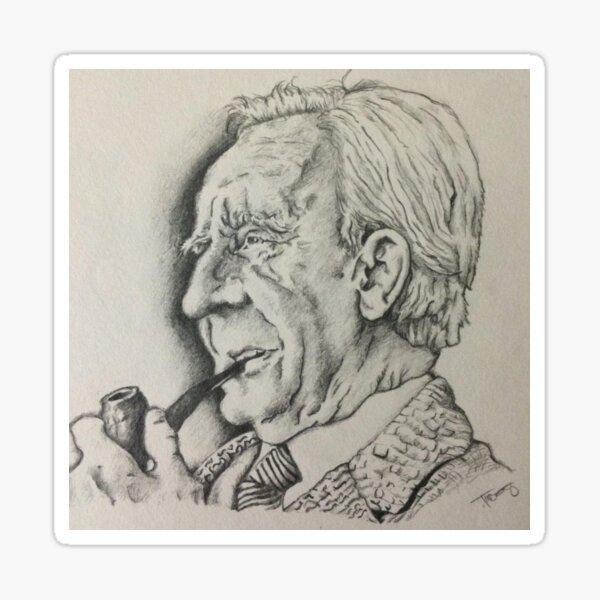 Item preview, John Ronald Reuel Tolkien (JRR Tolkien) Portrait designed and sold by Art By Trevor Ewing.