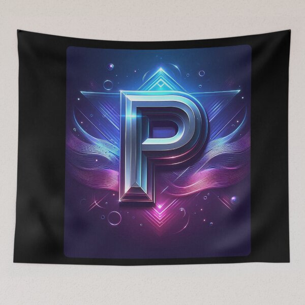 Item preview, Modern 2000s Style Letter P Design #1 – Trendy AI Art Monogram for Names, Fashion, and Personalized Gifts designed and sold by knalpot-design.