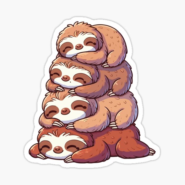 Item preview, Kawaii sloth stack designed and sold by AnnaArtbyAMNA.