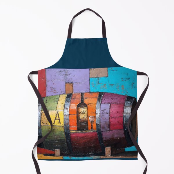 Item preview, Vibrant Wine Barrel - Geometric Composition with Bold Blocks of Red, Blue, Purple, and Yellow designed and sold by OlfactoART Studio.