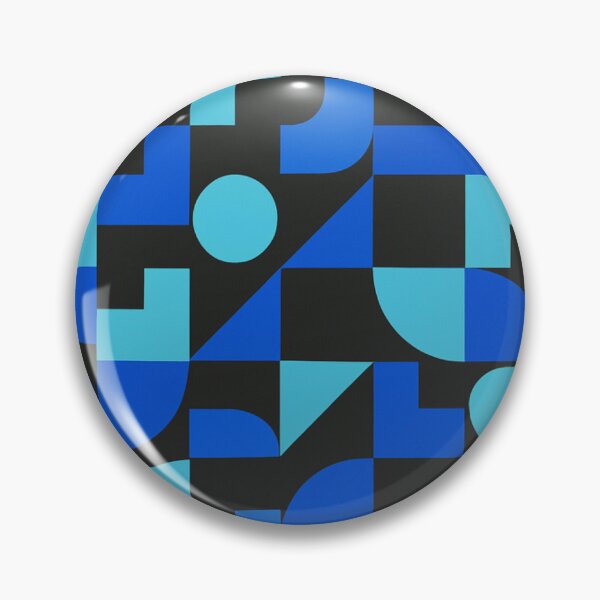Item preview, Electric Bauhaus Blocks – Blue and Black Geometric Grid Pattern designed and sold by Zenvo.