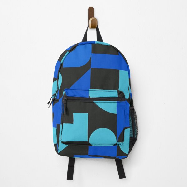 Item preview, Electric Bauhaus Blocks – Blue and Black Geometric Grid Pattern designed and sold by Zenvo.
