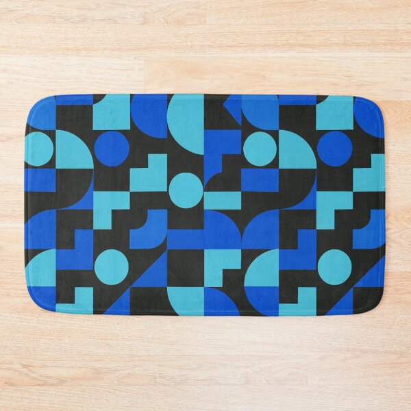 Item preview, Electric Bauhaus Blocks – Blue and Black Geometric Grid Pattern designed and sold by Zenvo.