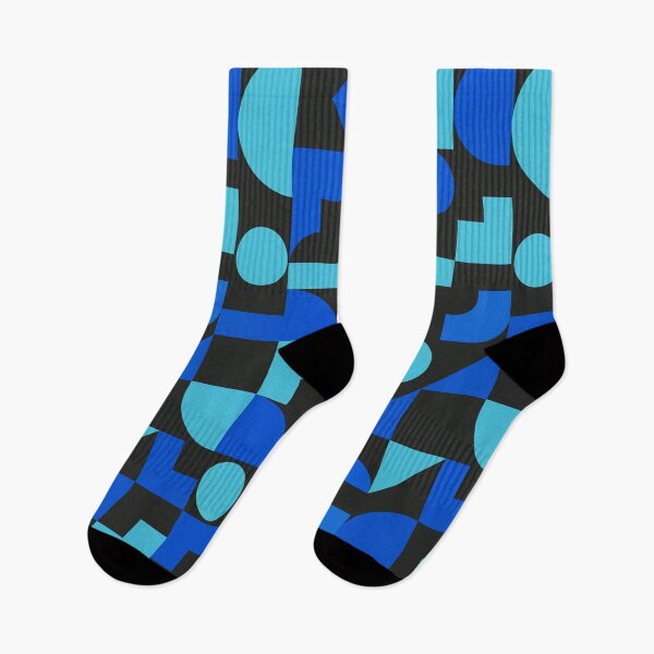 Item preview, Electric Bauhaus Blocks – Blue and Black Geometric Grid Pattern designed and sold by Zenvo.