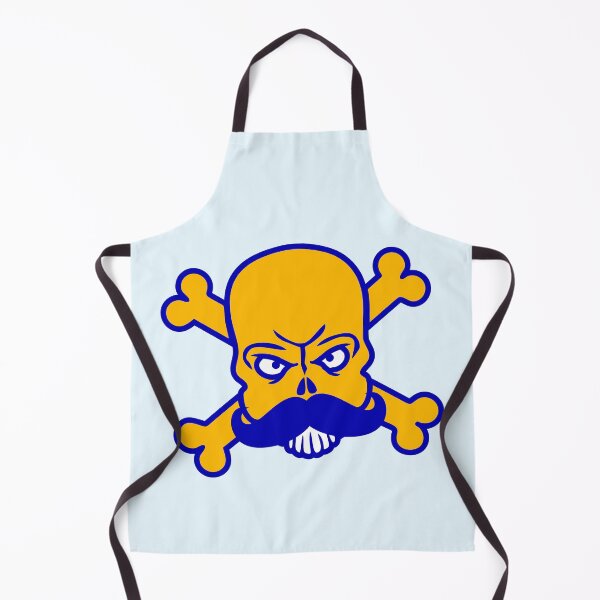 Item preview, Evil Beard Pirate Moustache Skull Funny Bones Skeleton Head designed and sold by shirt-o-mat.