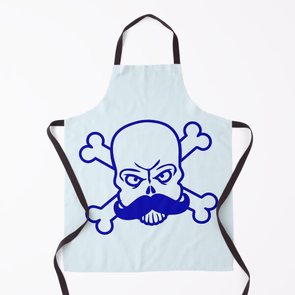 Item preview, Evil Beard Pirate Moustache Skull Funny Bones Skeleton Head designed and sold by shirt-o-mat.